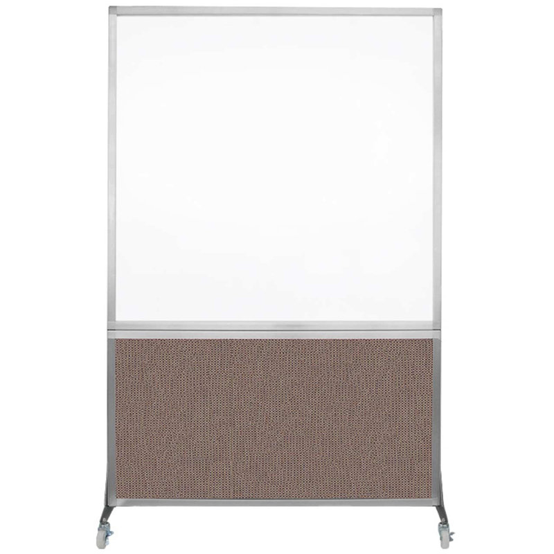Tableau blanc mobile 6 'de haut DivideWrite, Latte, H 72 po x l 48 po, Argent