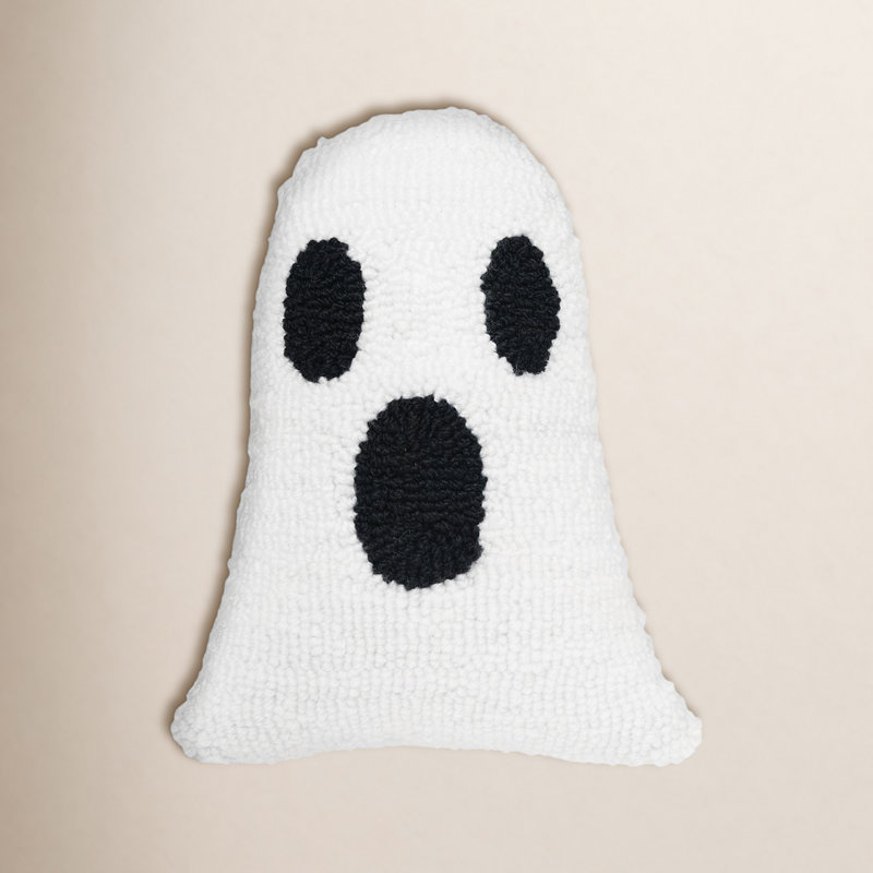 Halloween Ghost Hooked Throw Pillow, Ghost