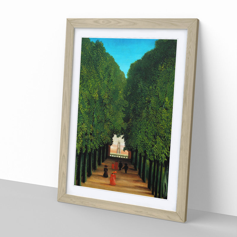 The Avenue in the Park by Henri Rousseau - Picture Frame Painting, 36cm H x 27cm W x 2cm D, Oak