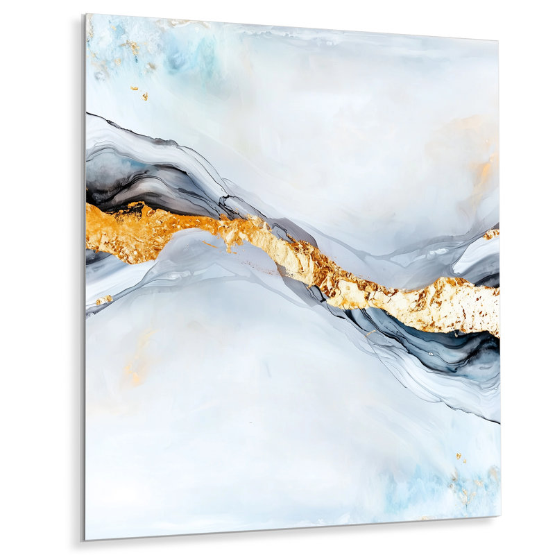 Ethereal Dance Of Marble Ink I - Abstract Metal Wall Art Decor, Marble Wall Decor Metal Print, 44" H x 34" W x 0.84" D