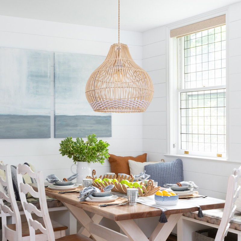 Desota 1 - Light Natural Dome Pendant, 15.75" H x 15.75" W x 15.75" D