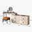 High-quality Makeup Vanity Set,Power Outlet, Glass Top,Corner,Very easy to assemble,Includes makeup stool-1927808533