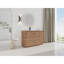 Meuble-lavabo autoportant de 52 po avec lavabo en céramique blanche et 1 petite armoire de rangement, porte à fermeture en douceur, chêne d'imitation, emballage KD, contreplaqué