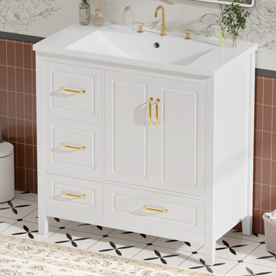 Meuble-lavabo simple 36 po avec plateau en résine