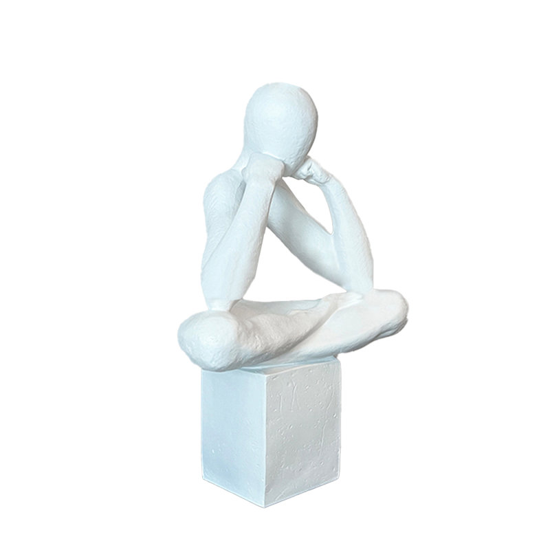 Article de décoration simple en résine abstraite, Blanc