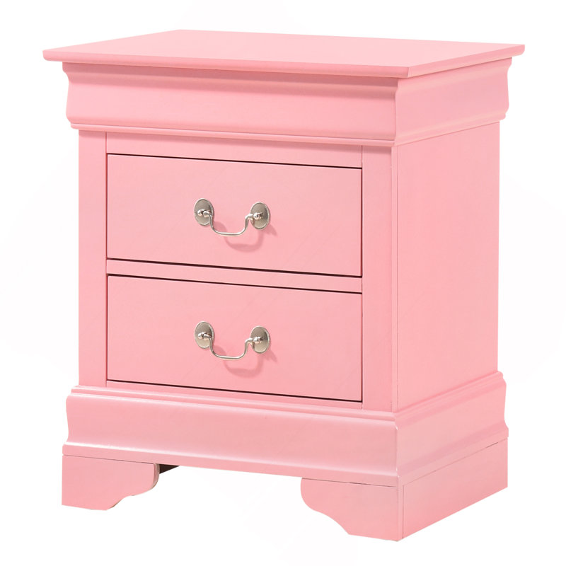 Charmante table de chevet traditionnelle rose, Rose