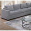 Canapé modulaire contemporain en L 6 pièces en velours côtelé gris pour le salon, les accoudoirs carrés et le dossier moelleux avec coussin-963898293