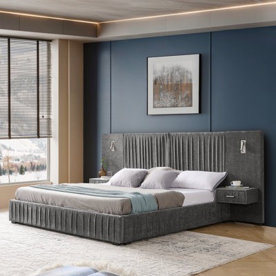 Lit plateforme tapissier YDT King Chenille