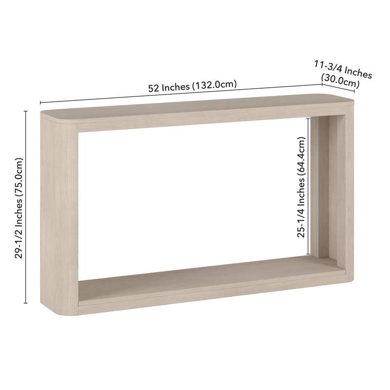 Kellan 52" Wide Rectangular Console Table, Alder White