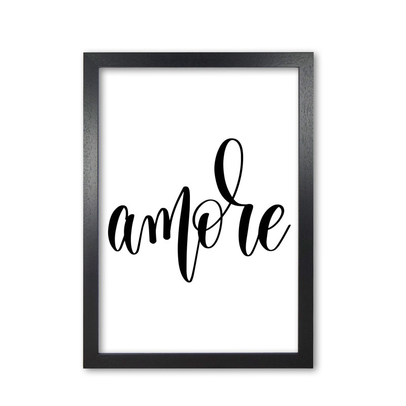 Amore - Print, Black Grain Frame, 85 cm H x 60 cm W x 5 cm D