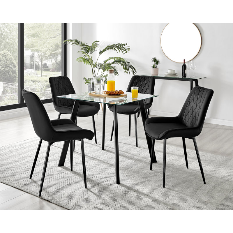 4 - Person Dining Set, Black/Black