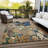 Altair Floral Machine Woven Polyester Indoor / Outdoor Area Rug in Beige-973089661