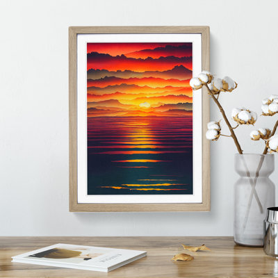 Graceful Ocean Sunset 1 Piece Single Picture Frame Painting