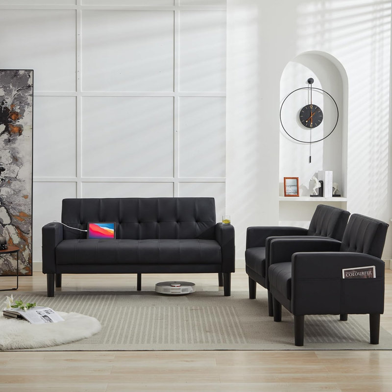 2 Seater Faux Leather Sofa