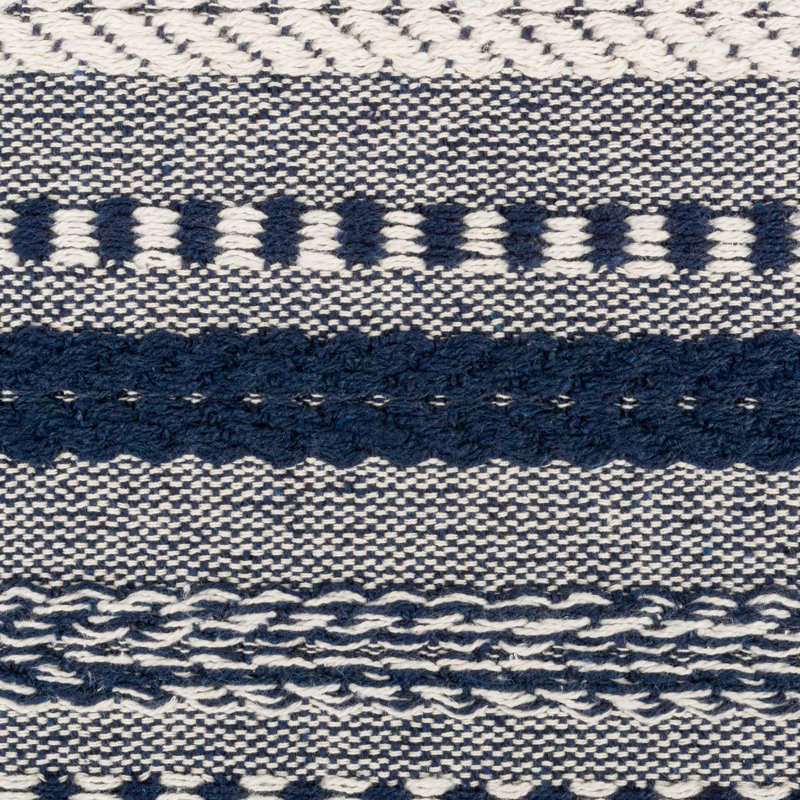 Amundson Striped 100% Cotton Table Runner, 72" L x 15" W, Navy