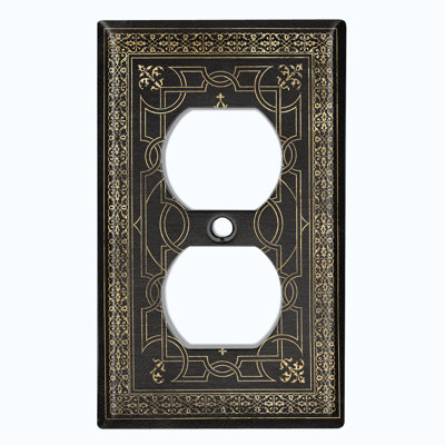 Patterned 1 - Gang Duplex Outlet Standard Wall Plate