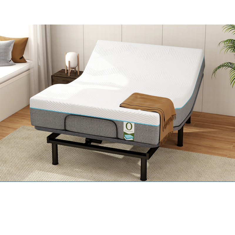Adjustable Bed Frame With Memory Foam Mattress, Queen