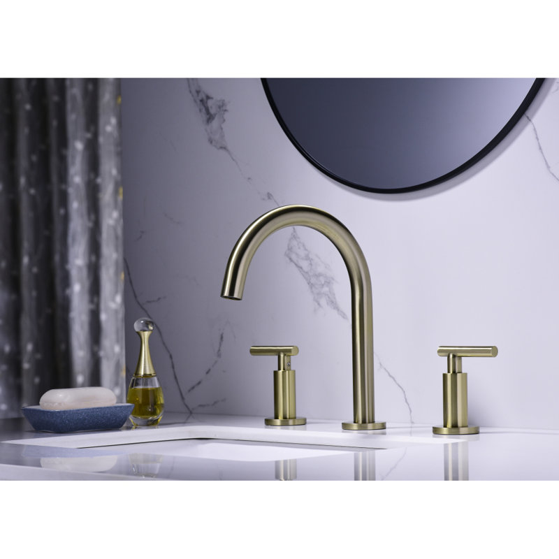 Robinet de lavabo de salle de bain espacé à deux poignées à deux poignées à 3 trous