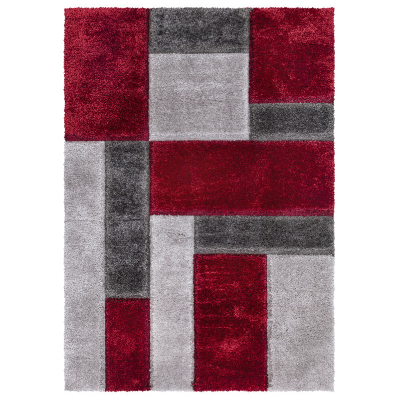 Geometric Shaggy Area Rug, Rectangle 406 x 584 cm