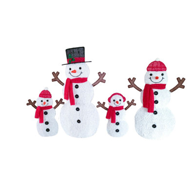 4-Piece Snowman Family LED Holiday Lawn Set 