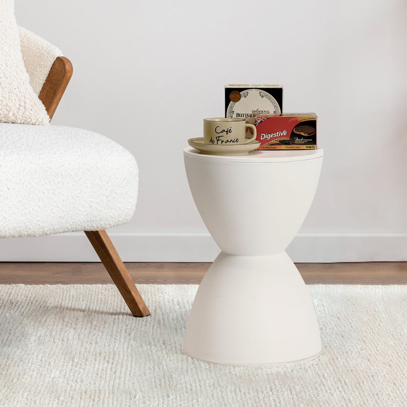 Jabon End Table, White