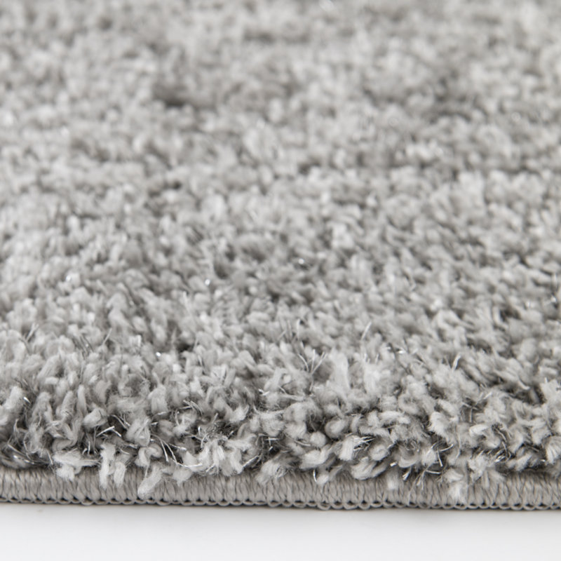 Claude Machine Washable Indoor Shag Area Rug with Non-Skid Backing, 5'x7', Chrome