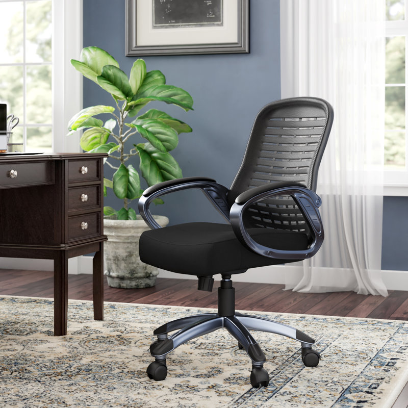 ErgoComfort High Back Swivel Task Chair with Mesh & Leather Accents