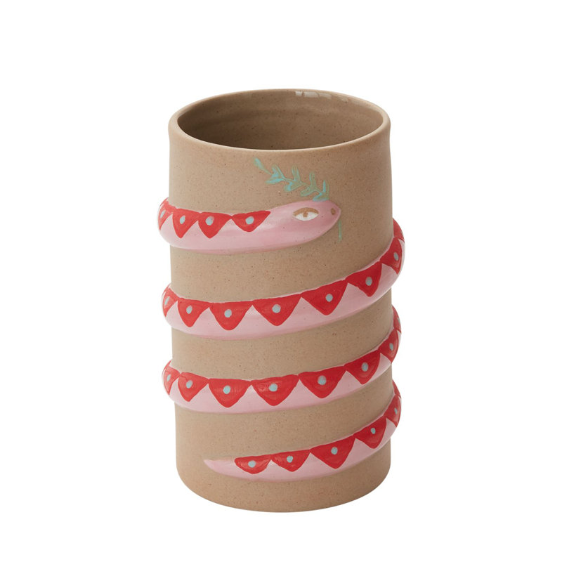 Vase Cerveny, H 5,5 po x l 3,5 po x P 3,5 po