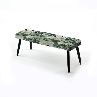 Banc rembourré floral noir Truong