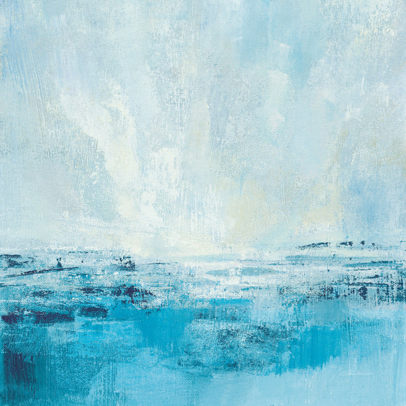 Coastal View II - turquoise, H 12 po x l 12 po, Non, Toile tendue