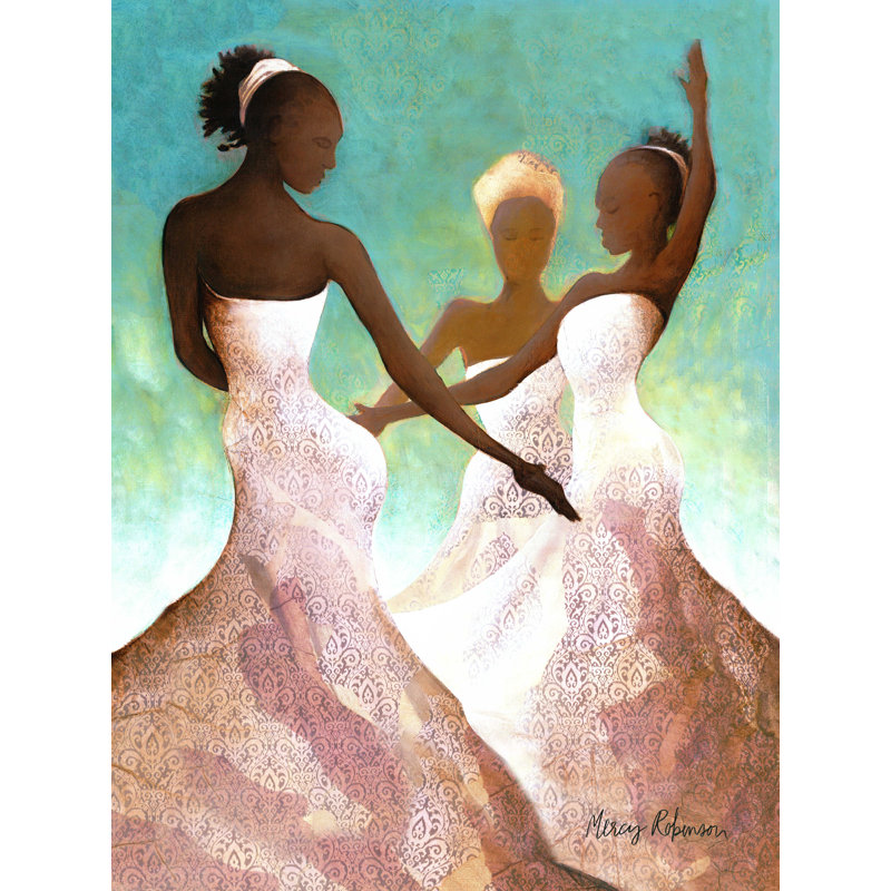 «Three African Women Dance», impression sur toile tendue, H 16 po x l 12 po