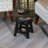 Carved Wooden Step Stool with Floral Motif-125616331