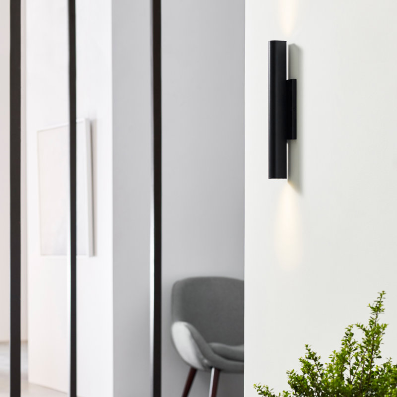 Chara LED Outdoor Armed Sconce, 17.2" H x 4.5" W x 2.7" D