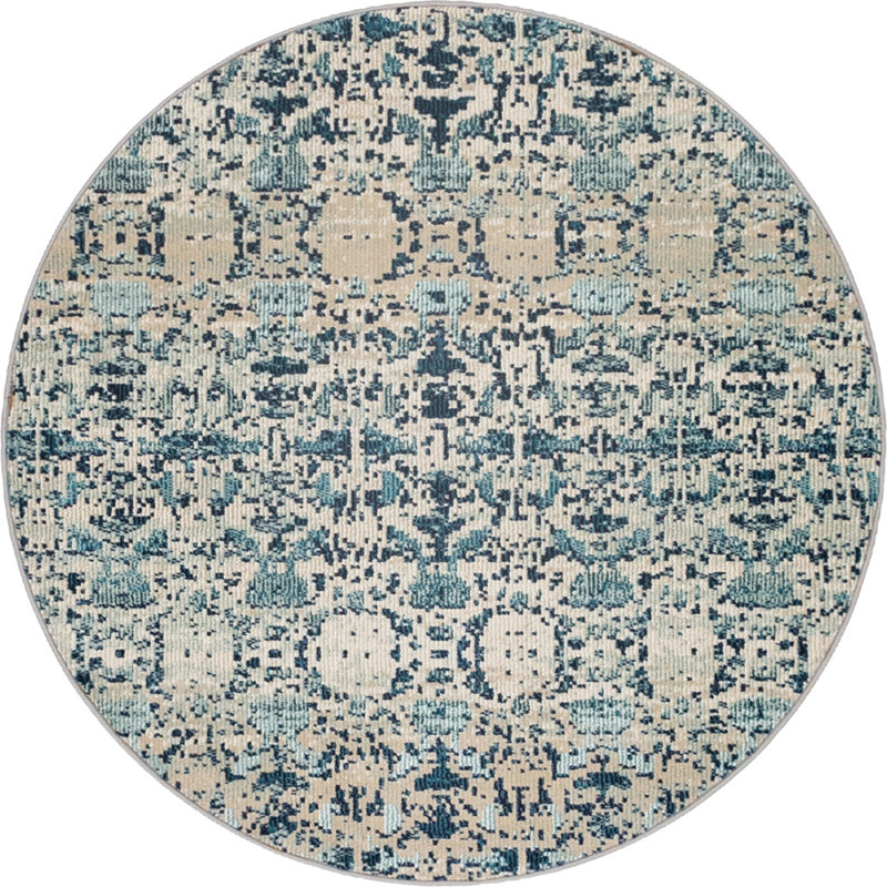 Abstract Indoor Rug, Round 4'1"