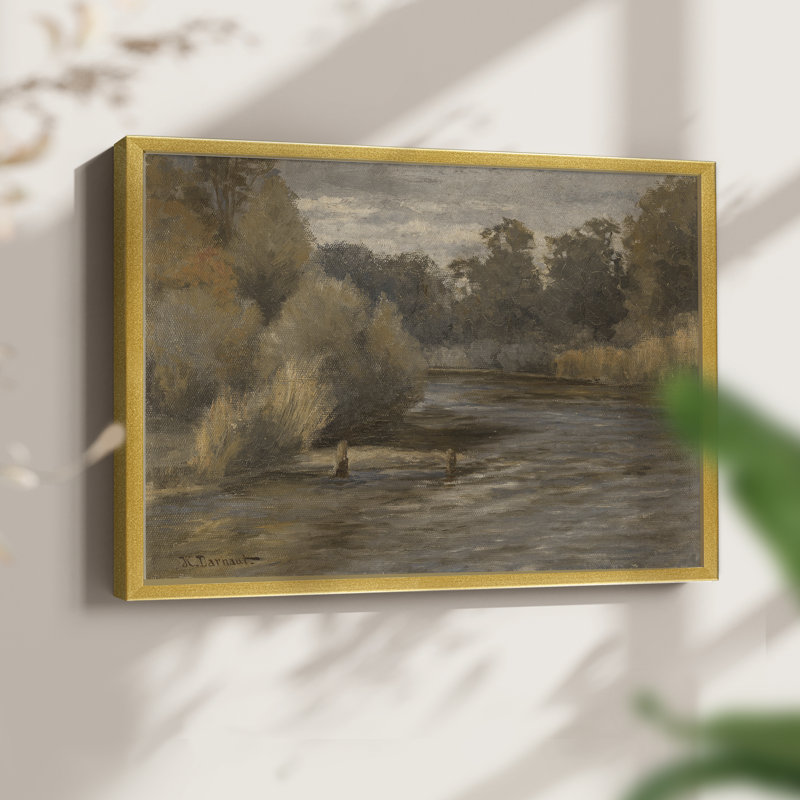 Paysages rétro-DCXVII - impression encadrée - réaménageable, H 8 po x l 10 po, Or