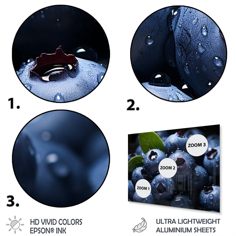 «Blue Blueberry», ensemble de salon d'art mural en métal