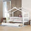Lit simple en bois avec lit gigogne simple, blanc-702328422