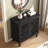 Vintage Hollow-Carved Accent Storage Organizer Cabinet 2-Door Display Storage Sideboard With Symmetrical Floral Design Adjustable Shelf And Solid Wood Legs For Living Room Entryway-555494561