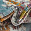 Tapis orange / gris / bleu Haefner-16024781