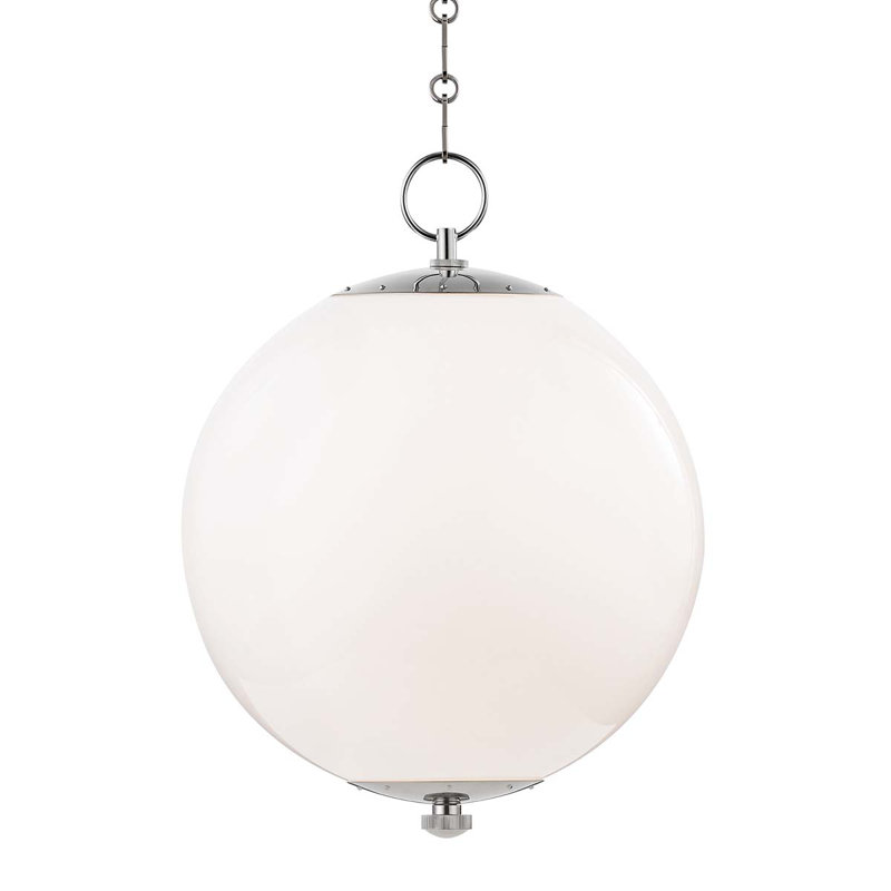 Sphere No.1 Pendant by Mark D. Sikes, Polished Nickel, 20.5" H x 16" W x 16" D