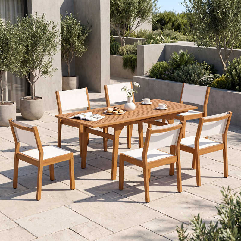 Ensemble repas d'extérieur 6 personnes Acacia
