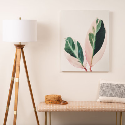 'Pink Leaves I Art' by Cassia Beck - Wrapped Canvas Photograph Print