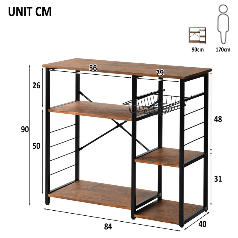 Fleischman 84 cm W Kitchen Island, Brown
