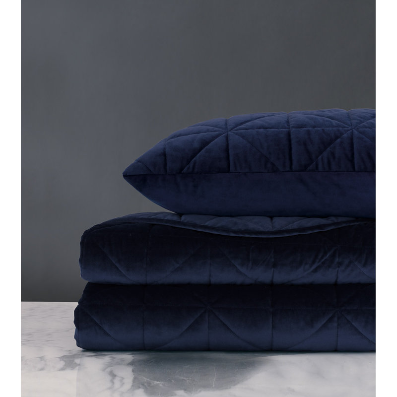 Nova Velvet Coverlet, Indigo, Full Coverlet