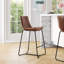 Carnot Upholstered Counter Stool with Metal Frame-957315739