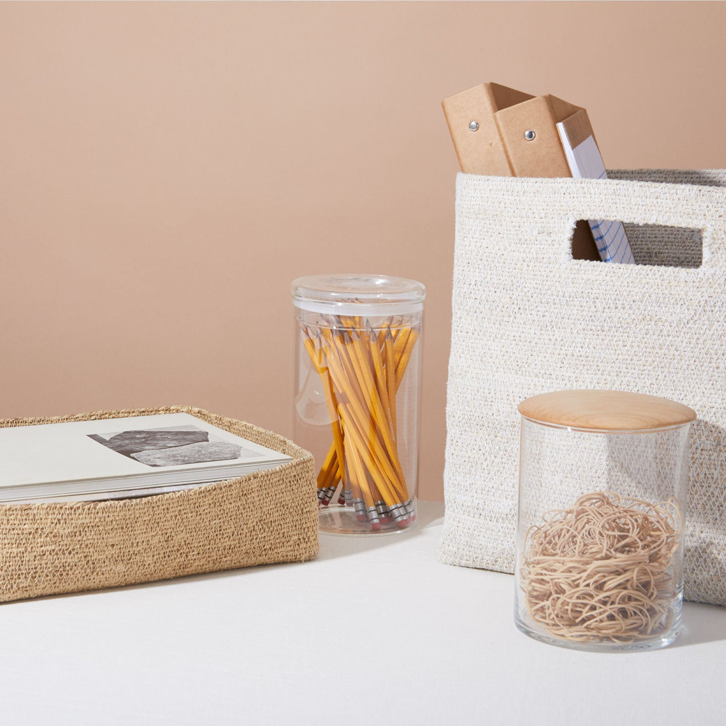 Essential Laundry Basket, White, 9" H x 17" W x 14" D
