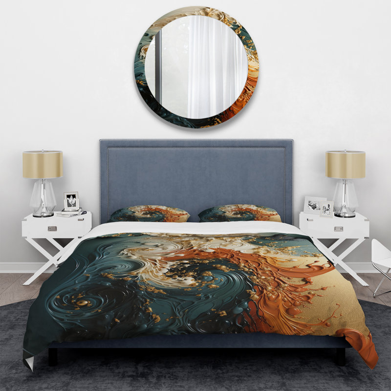 Ensemble de housse de couette White Abstract, Housse de couette pour grand lit