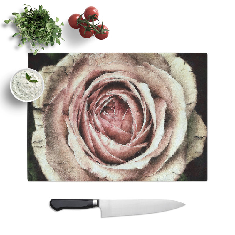 Rose Flower Vol.3 Painting Chopping Board, 0.4cm H x 28.5cm W x 39cm L