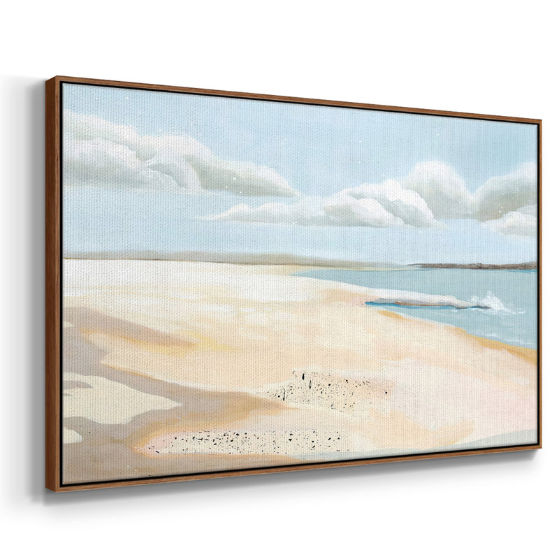 «Sandy Getaway II», reproduction sur toile avec cadre flottant, H 27 po x l 41 po x P 2 po, Noyer