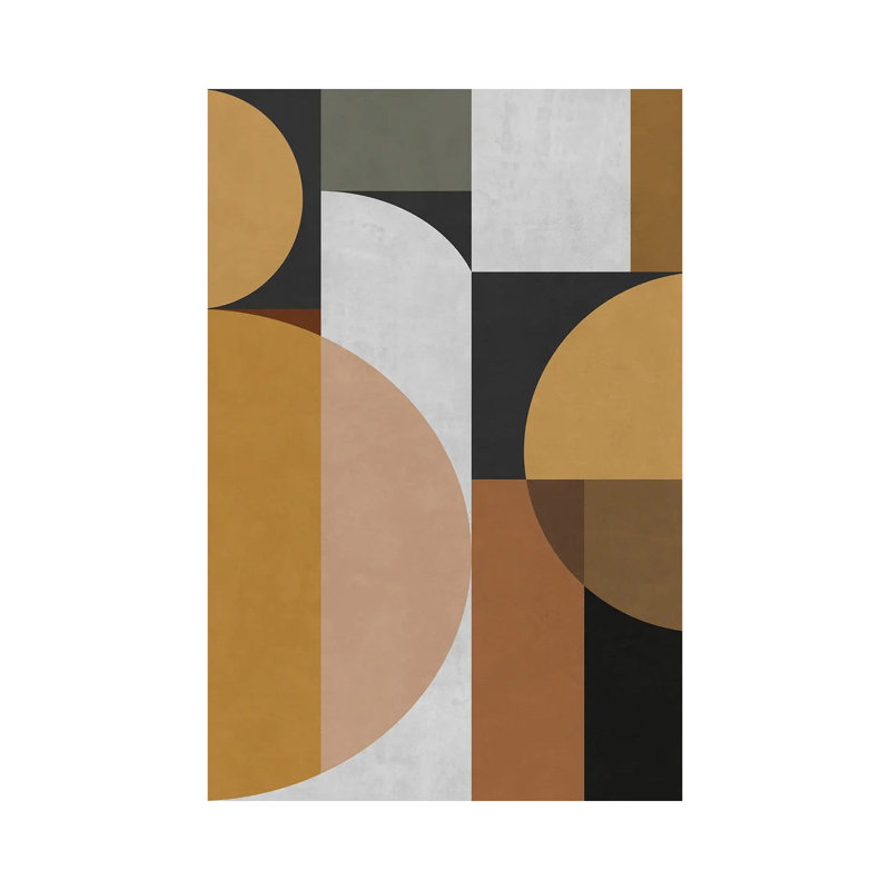 Geometric Pattern With Semicircles by Angel Estevez - Wrapped Canvas Print, 20.32 cm H x 30.48 cm W x 1.91 cm D